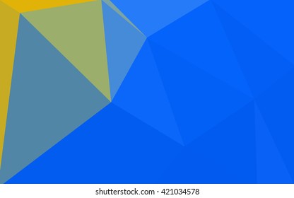 Multicolor blue, yellow, orange polygonal illustration, which consist of triangles. Geometric background in Origami style with gradient. Triangular design for your business.