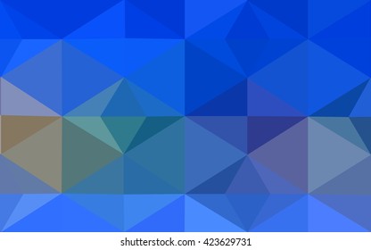 Multicolor blue, yellow, orange polygonal illustration, which consist of triangles. Geometric background in Origami style with gradient. Triangular design for your business.