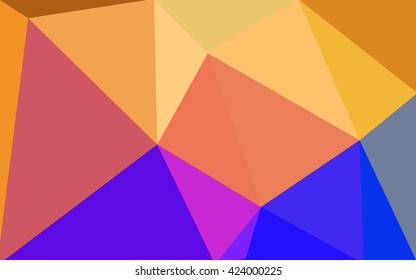 Multicolor blue, yellow, orange polygonal illustration, which consist of triangles. Geometric background in Origami style with gradient. Triangular design for your business.