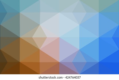 Multicolor blue, yellow, orange polygonal illustration, which consist of triangles. Geometric background in Origami style with gradient. Triangular design for your business.
