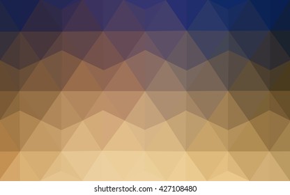 Multicolor blue, yellow, orange polygonal illustration, which consist of triangles. Geometric background in Origami style with gradient. Triangular design for your business.