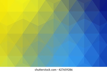 Multicolor blue, yellow, orange polygonal illustration, which consist of triangles. Geometric background in Origami style with gradient. Triangular design for your business.
