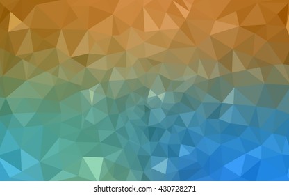 Multicolor blue, yellow, orange polygonal illustration, which consist of triangles. Geometric background in Origami style with gradient. Triangular design for your business.