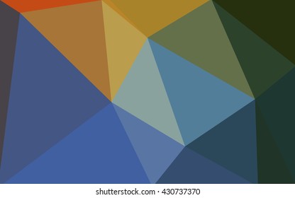 Multicolor blue, yellow, orange polygonal illustration, which consist of triangles. Geometric background in Origami style with gradient. Triangular design for your business.