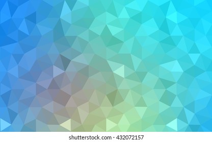 Multicolor blue, yellow, orange polygonal illustration, which consist of triangles. Geometric background in Origami style with gradient. Triangular design for your business.