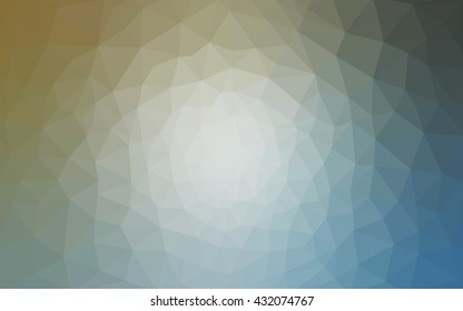 Multicolor blue, yellow, orange polygonal illustration, which consist of triangles. Geometric background in Origami style with gradient. Triangular design for your business.