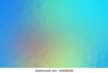Multicolor blue, yellow, orange polygonal illustration, which consist of triangles. Geometric background in Origami style with gradient. Triangular design for your business.