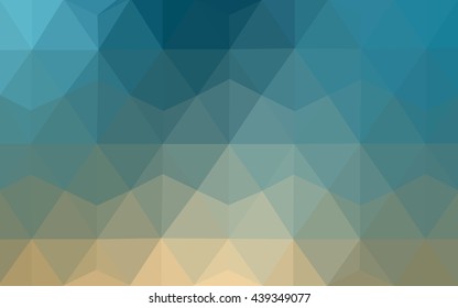 Multicolor blue, yellow, orange polygonal illustration, which consist of triangles. Geometric background in Origami style with gradient. Triangular design for your business.