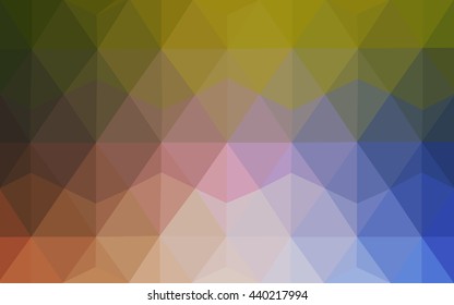 Multicolor blue, yellow, orange polygonal illustration, which consist of triangles. Geometric background in Origami style with gradient. Triangular design for your business.