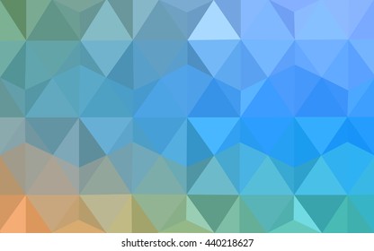 Multicolor blue, yellow, orange polygonal illustration, which consist of triangles. Geometric background in Origami style with gradient. Triangular design for your business.