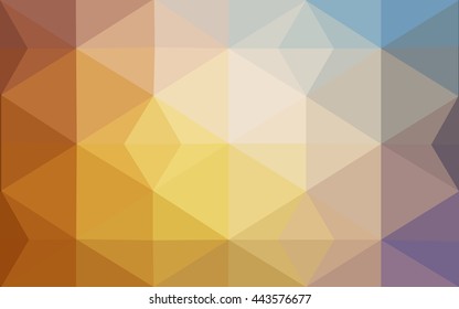 Multicolor blue, yellow, orange polygonal illustration, which consist of triangles. Geometric background in Origami style with gradient. Triangular design for your business.