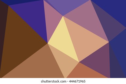 Multicolor blue, yellow, orange polygonal illustration, which consist of triangles. Geometric background in Origami style with gradient. Triangular design for your business.