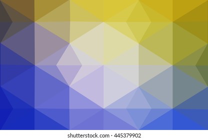 Multicolor blue, yellow, orange polygonal illustration, which consist of triangles. Geometric background in Origami style with gradient. Triangular design for your business.