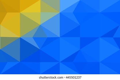 Multicolor blue, yellow, orange polygonal illustration, which consist of triangles. Geometric background in Origami style with gradient. Triangular design for your business.