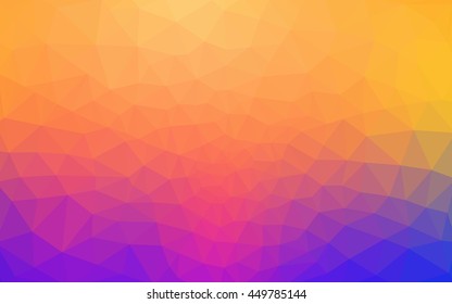 Multicolor blue, yellow, orange polygonal illustration, which consist of triangles. Geometric background in Origami style with gradient. Triangular design for your business.
