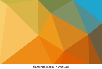 Multicolor blue, yellow, orange polygonal illustration, which consist of triangles. Geometric background in Origami style with gradient. Triangular design for your business.