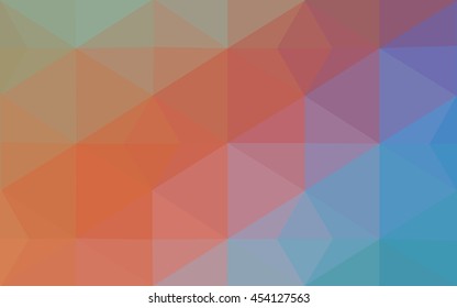 Multicolor blue, yellow, orange polygonal illustration, which consist of triangles. Geometric background in Origami style with gradient. Triangular design for your business.