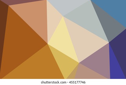 Multicolor blue, yellow, orange polygonal illustration, which consist of triangles. Geometric background in Origami style with gradient. Triangular design for your business.