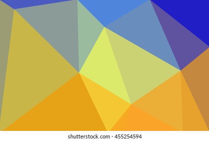 Multicolor blue, yellow, orange polygonal illustration, which consist of triangles. Geometric background in Origami style with gradient. Triangular design for your business.