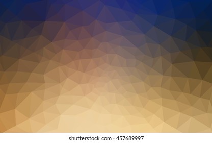 Multicolor blue, yellow, orange polygonal illustration, which consist of triangles. Geometric background in Origami style with gradient. Triangular design for your business.