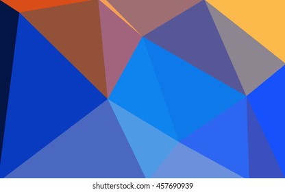 Multicolor blue, yellow, orange polygonal illustration, which consist of triangles. Geometric background in Origami style with gradient. Triangular design for your business.