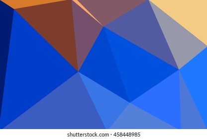 Multicolor blue, yellow, orange polygonal illustration, which consist of triangles. Geometric background in Origami style with gradient. Triangular design for your business.