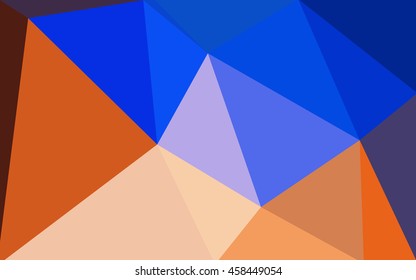 Multicolor blue, yellow, orange polygonal illustration, which consist of triangles. Geometric background in Origami style with gradient. Triangular design for your business.