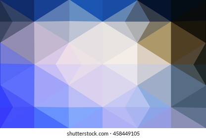 Multicolor blue, yellow, orange polygonal illustration, which consist of triangles. Geometric background in Origami style with gradient. Triangular design for your business.