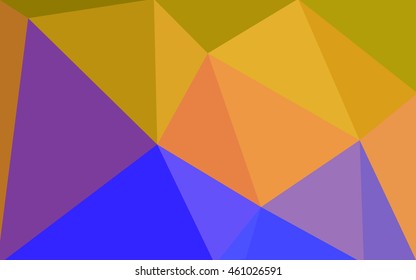 Multicolor blue, yellow, orange polygonal illustration, which consist of triangles. Geometric background in Origami style with gradient. Triangular design for your business.