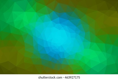 Multicolor blue, yellow, orange polygonal illustration, which consist of triangles. Geometric background in Origami style with gradient. Triangular design for your business.