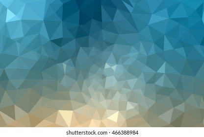 Multicolor blue, yellow, orange polygonal illustration, which consist of triangles. Geometric background in Origami style with gradient. Triangular design for your business.