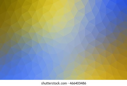 Multicolor blue, yellow, orange polygonal illustration, which consist of triangles. Geometric background in Origami style with gradient. Triangular design for your business.