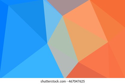 Multicolor blue, yellow, orange polygonal illustration, which consist of triangles. Geometric background in Origami style with gradient. Triangular design for your business.