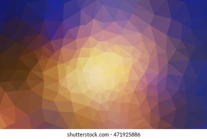 Multicolor blue, yellow, orange polygonal illustration, which consist of triangles. Geometric background in Origami style with gradient. Triangular design for your business.