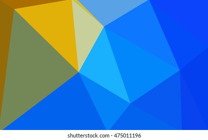 Multicolor blue, yellow, orange polygonal illustration, which consist of triangles. Geometric background in Origami style with gradient. Triangular design for your business.