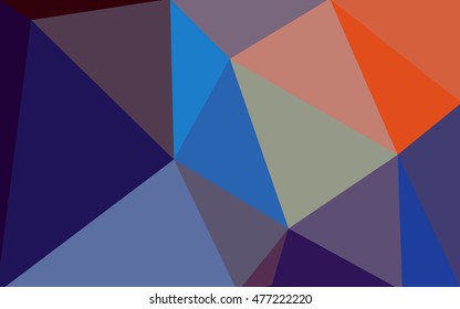 Multicolor blue, yellow, orange polygonal illustration, which consist of triangles. Geometric background in Origami style with gradient. Triangular design for your business.