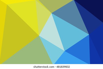 Multicolor blue, yellow, orange polygonal illustration, which consist of triangles. Geometric background in Origami style with gradient. Triangular design for your business.
