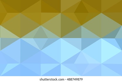 Multicolor blue, yellow, orange polygonal illustration, which consist of triangles. Geometric background in Origami style with gradient. Triangular design for your business.