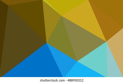 Multicolor blue, yellow, orange polygonal illustration, which consist of triangles. Geometric background in Origami style with gradient. Triangular design for your business.