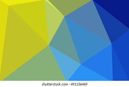 Multicolor blue, yellow, orange polygonal illustration, which consist of triangles. Geometric background in Origami style with gradient. Triangular design for your business.