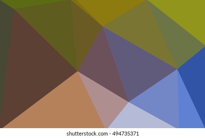 Multicolor blue, yellow, orange polygonal illustration, which consist of triangles. Geometric background in Origami style with gradient. Triangular design for your business.