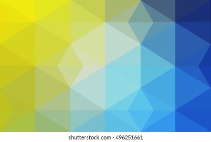 Multicolor blue, yellow, orange polygonal illustration, which consist of triangles. Geometric background in Origami style with gradient. Triangular design for your business.