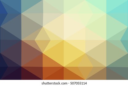 Multicolor blue, yellow, orange polygonal illustration, which consist of triangles. Geometric background in Origami style with gradient. Triangular design for your business.