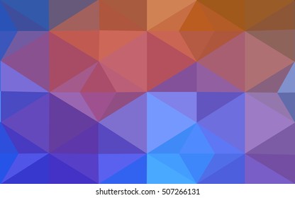 Multicolor blue, yellow, orange polygonal illustration, which consist of triangles. Geometric background in Origami style with gradient. Triangular design for your business.