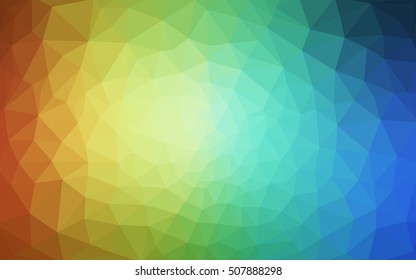 Multicolor blue, yellow, orange polygonal illustration, which consist of triangles. Geometric background in Origami style with gradient. Triangular design for your business.