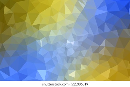 Multicolor blue, yellow, orange polygonal illustration, which consist of triangles. Geometric background in Origami style with gradient. Triangular design for your business.