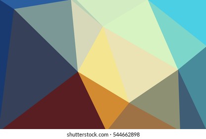 Multicolor blue, yellow, orange polygonal illustration, which consist of triangles. Geometric background in Origami style with gradient. Triangular design for your business.