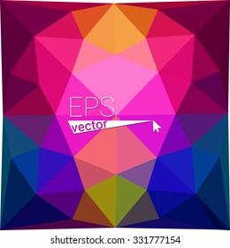 multicolor blue, yellow, red geometric rumpled triangular low poly style gradient illustration graphic background. Vector polygonal design for your business.