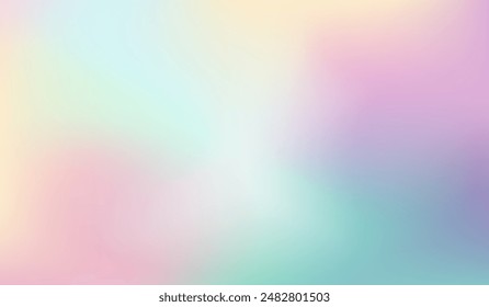 Multicolor blurred background. Gradation of purple, pink, blue and yellow. Soft gradient pattern in pastel shades.