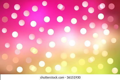 Multicolor Blurry Festival Lights (Vector)